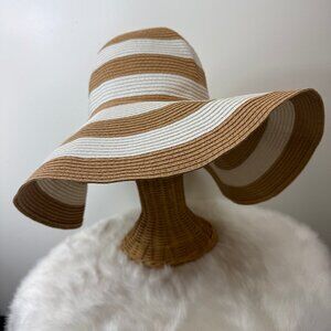 Tan & White Striped Summer Hat Target Paper